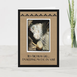 Hey Birthday Girl!-Iguana Humour Card