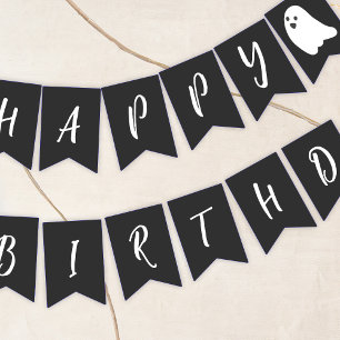 Hey Boo Birthday  Bunting