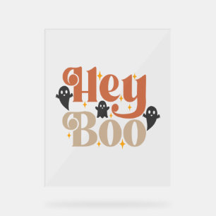 Hey Boo Boho Halloween Hey Boo Ghost Acrylic Sign