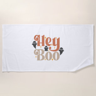 Hey Boo Boho Halloween Hey Boo Ghost Beach Towel