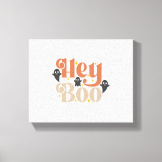 Hey Boo Boho Halloween Hey Boo Ghost Canvas Print