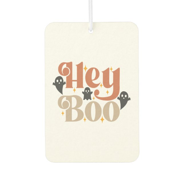 Hey Boo Boho Halloween Hey Boo Ghost Car Air Freshener (Front)