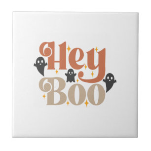 Hey Boo Boho Halloween Hey Boo Ghost Ceramic Tile