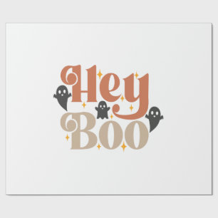 Hey Boo Boho Halloween Hey Boo Ghost Wrapping Paper