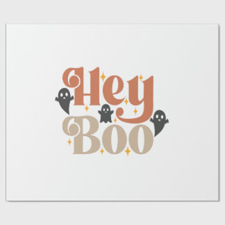 Hey Boo Boho Halloween Hey Boo Ghost Wrapping Paper