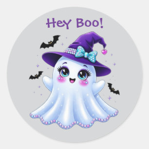 Hey Boo! Classic Round Sticker