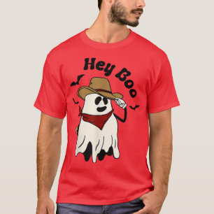 Hey Boo Cowboy Ghost Western Halloween For Mens Wo T-Shirt