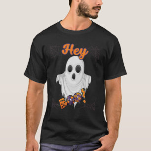 Hey Boo Cute Couples Love Ghost Pun Women Boo Girl T-Shirt