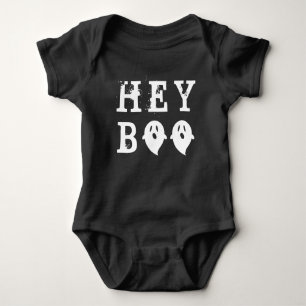 Hey Boo cute ghost Halloween Baby Bodysuit