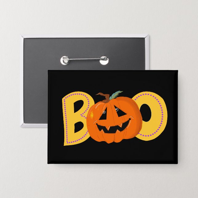 Hey Boo Cute Pumpkin Typography Drawing Art (Front/Back)