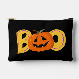 Hey Boo Cute Pumpkin Typography Drawing Art Accessory Pouch