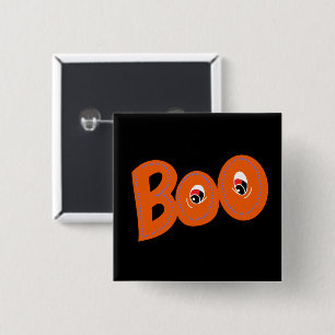 Hey Boo Did I Scare You Too Typography Drawing Art 15 Cm Square Badge