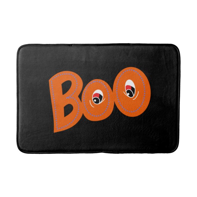 Hey Boo Did I Scare You Too Typography Drawing Art Bath Mat (Front)