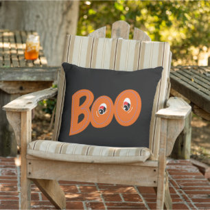 Hey Boo Did I Scare You Too Typography Drawing Art Cushion