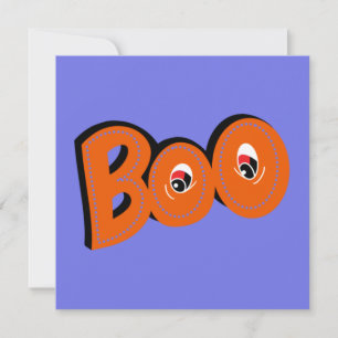 Hey Boo Did I Scare You Typography Drawing Art Card