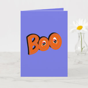 Hey Boo Did I Scare You Typography Drawing Art Card