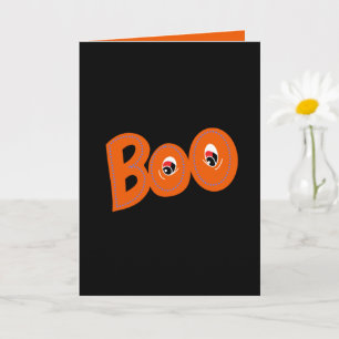 Hey Boo Did I Scare You Typography Drawing Art Card
