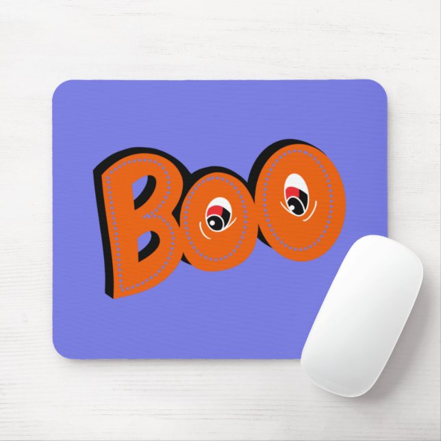 Hey Boo Did I Scare You Typography Drawing Art Mouse Pad (With Mouse)