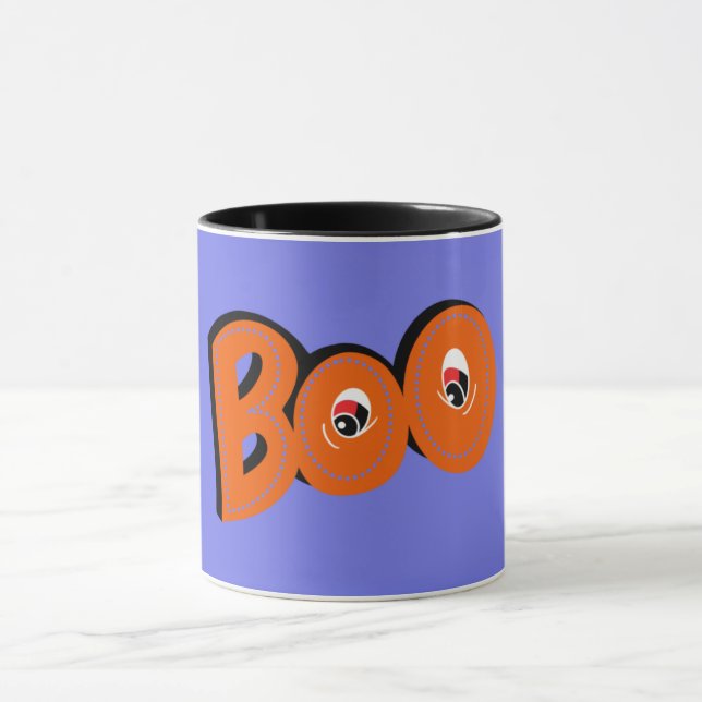 Hey Boo Did I Scare You Typography Drawing Art Mug (Center)