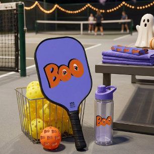 Hey Boo Did I Scare You Typography Drawing Art Pickleball Paddle