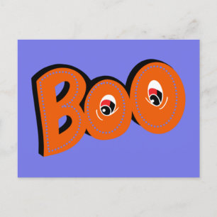 Hey Boo Did I Scare You Typography Drawing Art Postcard