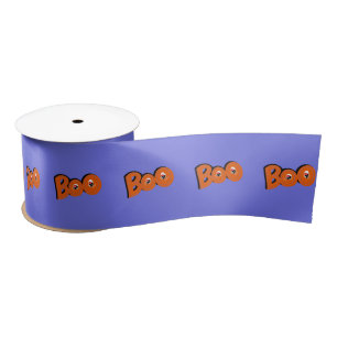 Hey Boo Did I Scare You Typography Drawing Art Satin Ribbon