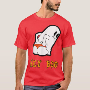Hey Boo Funny Halloween Ghost Showing Some Booty 4 T-Shirt