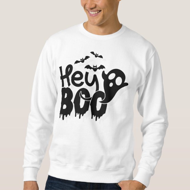 Hey Boo Funny Halloween Sweatshirt (Front)