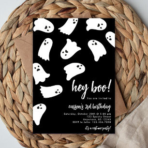 Hey Boo Ghost Birthday Invitation