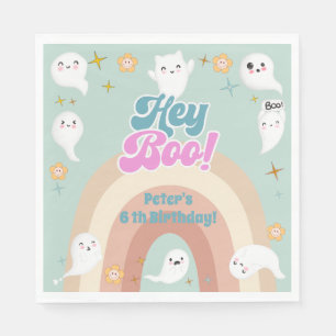Hey boo goovy halloween retro kids birthday napkin