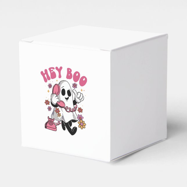 Hey Boo - Groovy Ghost Halloween  Favour Box (Front Side)
