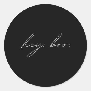 Hey Boo Halloween Classic Round Sticker
