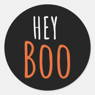 Hey Boo Halloween Ghost Boo Classic Round Sticker