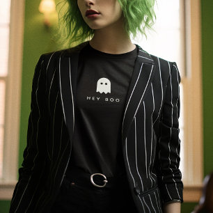 Hey Boo Halloween   Ghost Modern Minimalist Cute T-Shirt