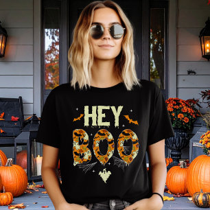 Hey Boo Halloween Gift – Cute Ghosts & Bats Tri-Blend Shirt