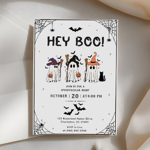 Hey Boo  Halloween Party  Invitation