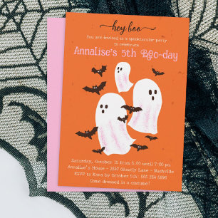 Hey Boo Halloween Party Invitation - Cute Ghosts