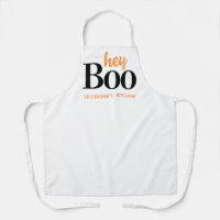 Hey Boo Halloween White Black Typography Monogram