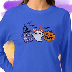 Hey, Boo Halloween Witch, Ghost, Pumpkin T-Shirt