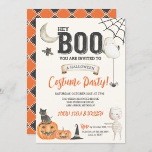 Hey BOO Kid Friendly Halloween Costume Party  Invitation