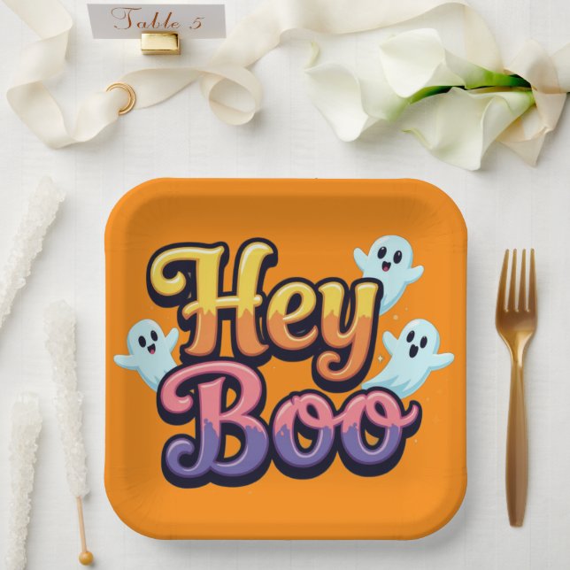 Hey Boo Paper Plate (Wedding)