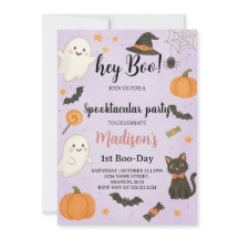Hey Boo Spooktacular 1st Birthday Invitation