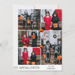 Hey Boo! Spooky Halloween Family Photo Holiday Ca Card