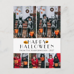 Hey Boo! Spooky Halloween Family Photo Holiday Postcard