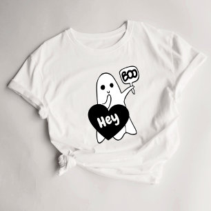 Hey Boo Women's Cute Ghost Halloween T-Shirt