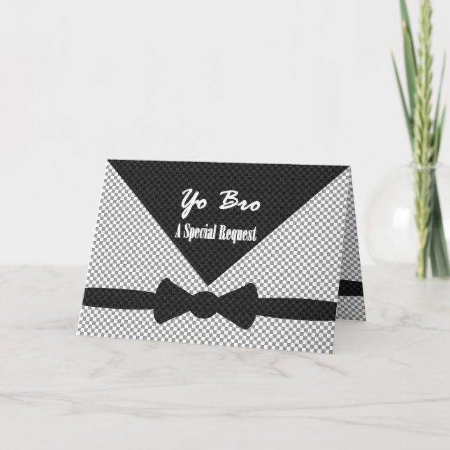 HEY BRO Best Man Wedding Invite Checked Envelope (Front)