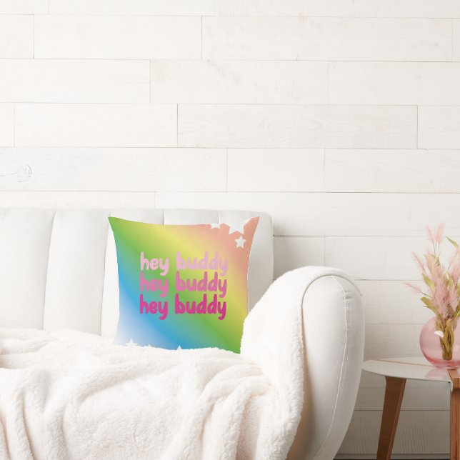 hey buddy rainbow colur design cushion (Couch)