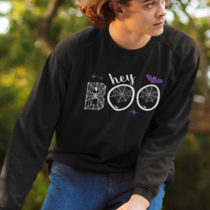 Hey & Bye Boo Halloween Bat and Web Sweatshirt