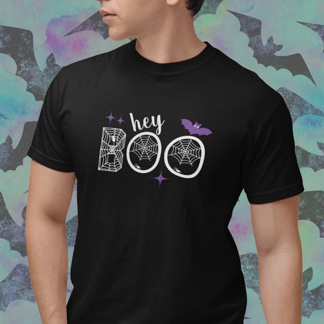Hey & Bye Boo Halloween Bat and Web  T-Shirt (This item is for display purposes only to illustrate the design element. )