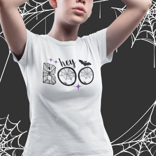 Hey & Bye Boo Halloween Bat and Web Tri-Blend Shirt